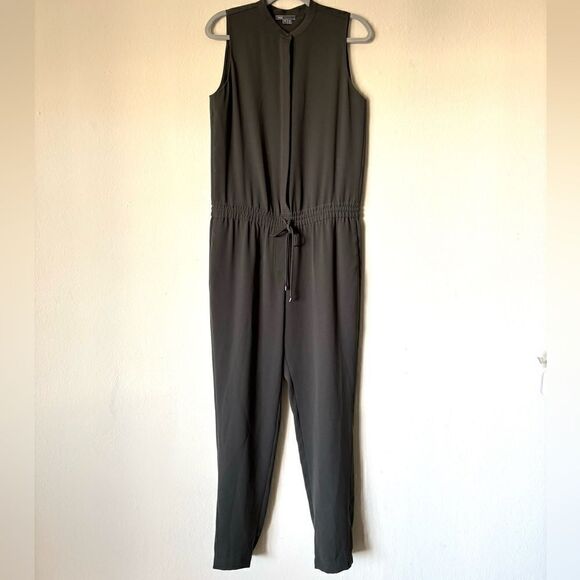 Vince Grey Jumpsuit Sleeveless Button Front Slim Leg Size 8 - Picture 10 of 15